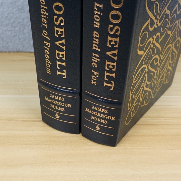 EASTON PRESS ROOSEVELT Volume 1 & 2 by James MacGregor Burns Leather Bound Set - Picture 3 of 16